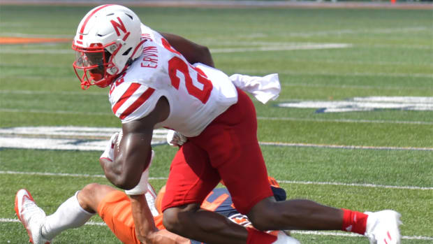Gabe Ervin and Sydney Brown 2021 Nebraska vs Illinois footballUSATSI_16646075